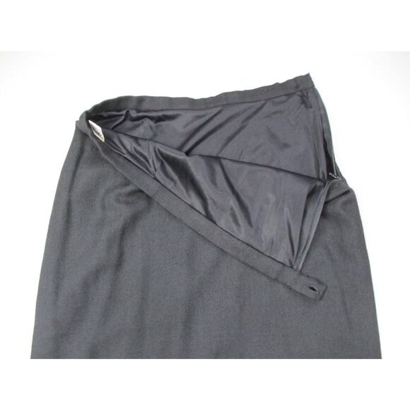VINTAGE Pencil Skirt Gibi Roma Womens 10 30x25 Virgin Wool Black Dark Academia M - Picture 4 of 11